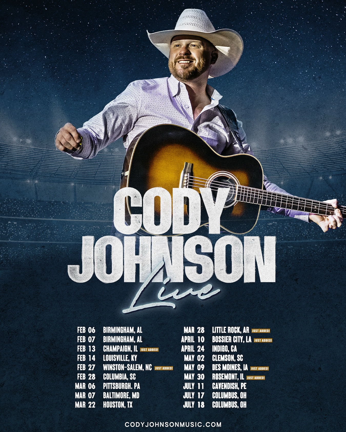 Cody Johnson Leather Deluxe Tour Poster 2026
